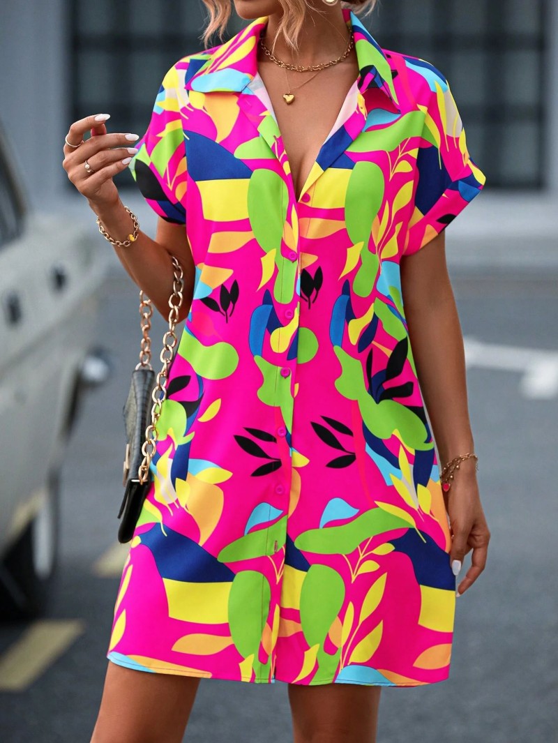 Harley - Effortlessly Chic Printed Shirt Dress