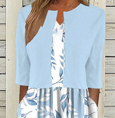Bianca - Floral Print Midi Dress with Matching Jacket