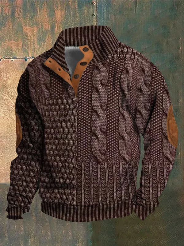 Shaun - Patterned Cozy Knit Sweater For Men