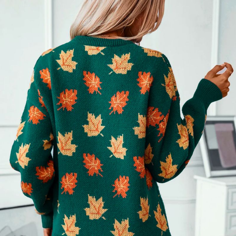 Hallie - Comfortable Leaf Style Sweater