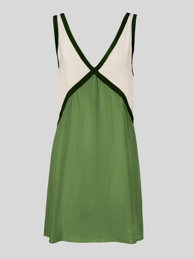 Sorrell - V-Neck Contrast Color Tank Mini Dress
