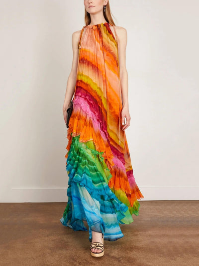 Tuesday - Flowy Ankle-Length Chiffon Dress