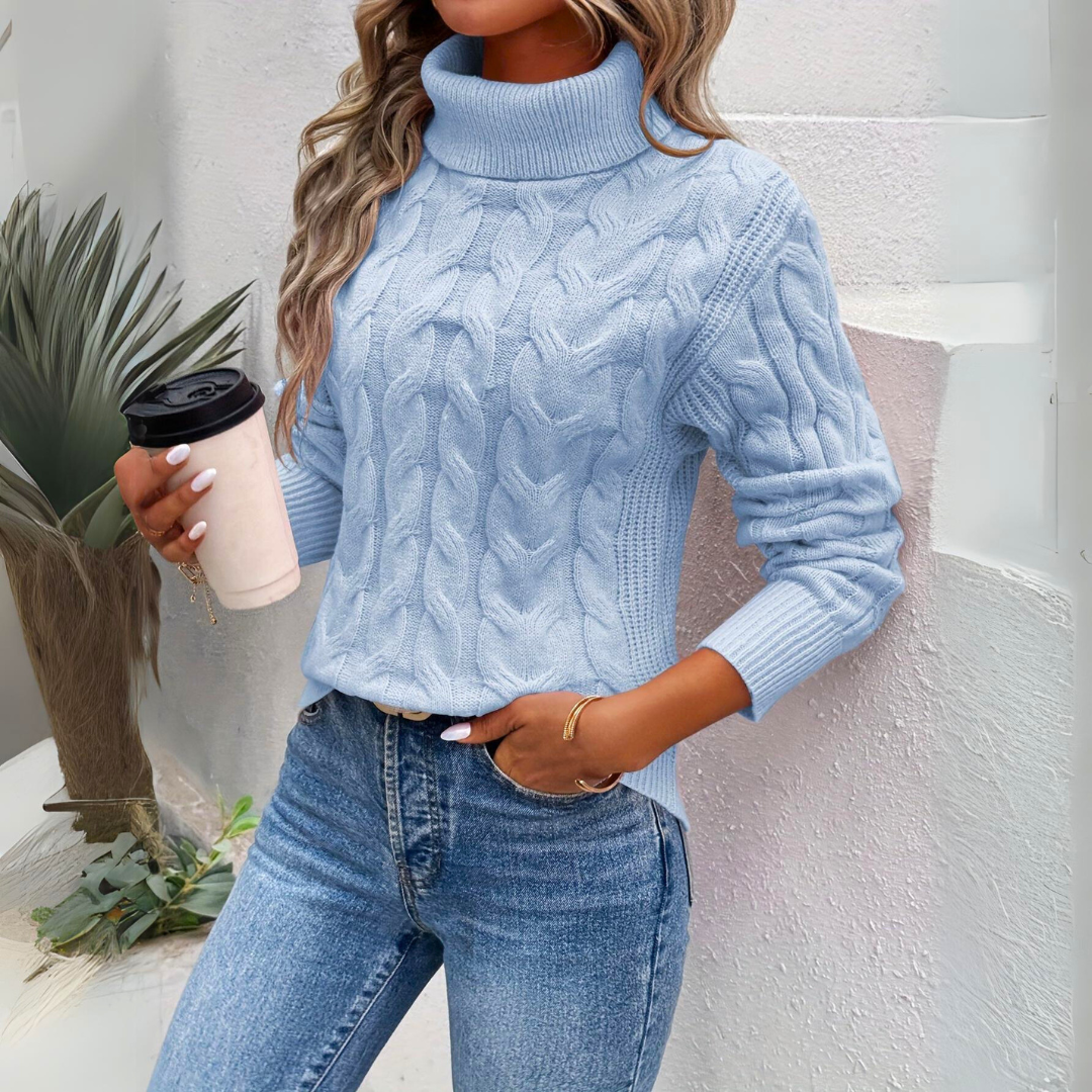 Ellie - Comfortable Cotton Turtleneck