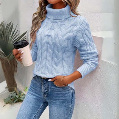 Ellie - Comfortable Cotton Turtleneck