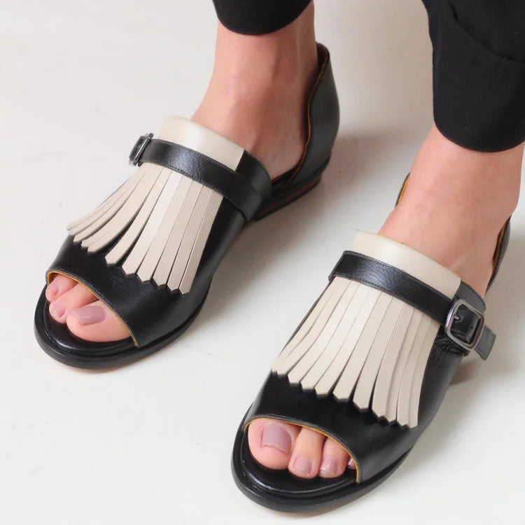 LUCREZIA - Elegant Sandals with Platform and Fashionable Fringes