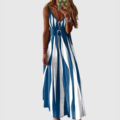 Janelle - Chic Sleeveless Striped Maxi Dress