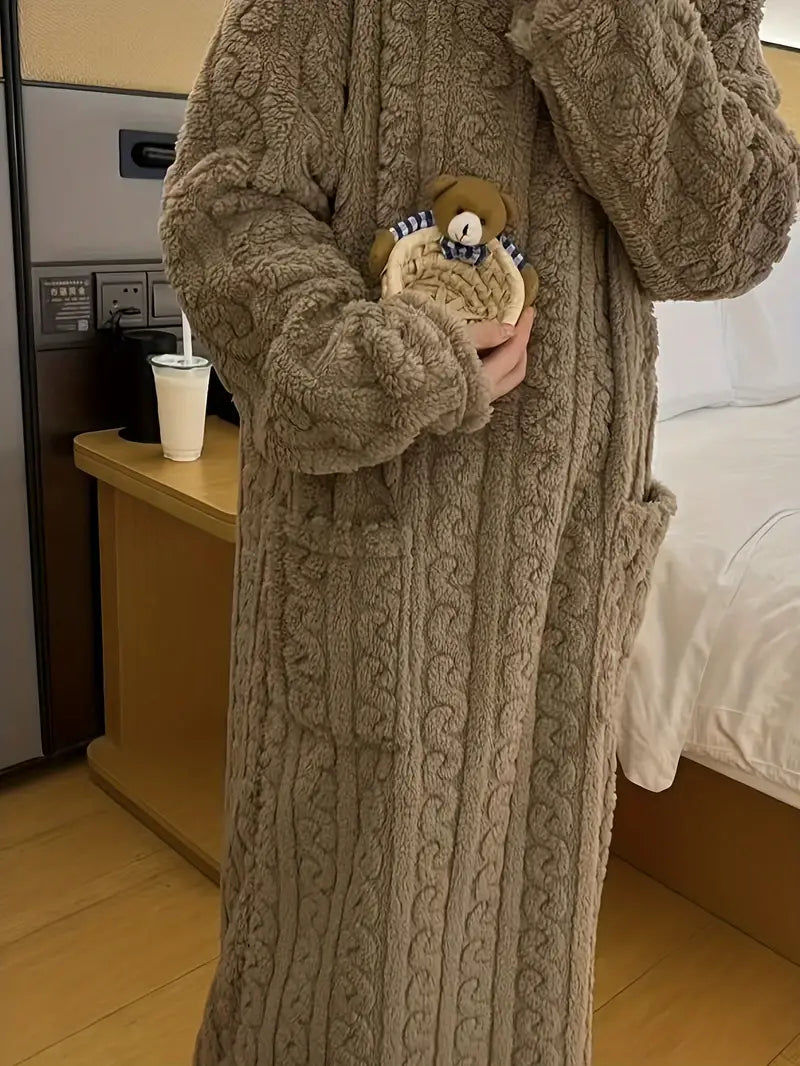 Caroline - Jacquard Soft Fleece Winter Dress
