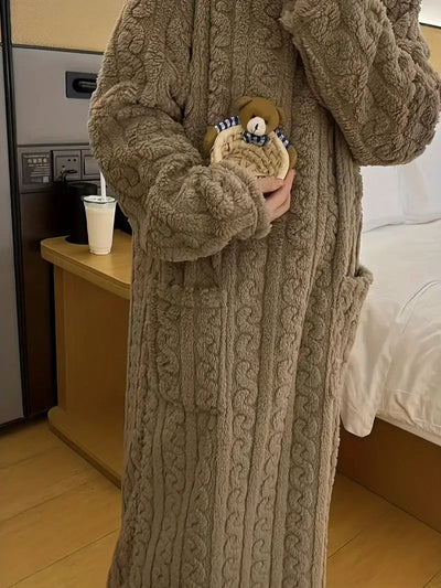 Caroline - Jacquard Soft Fleece Winter Dress