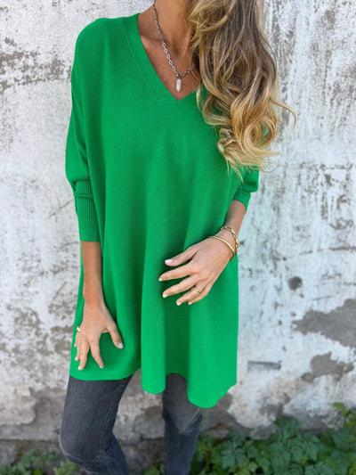 Aurora - Comfortable V-neck Long Sleeve Knitted Sweater