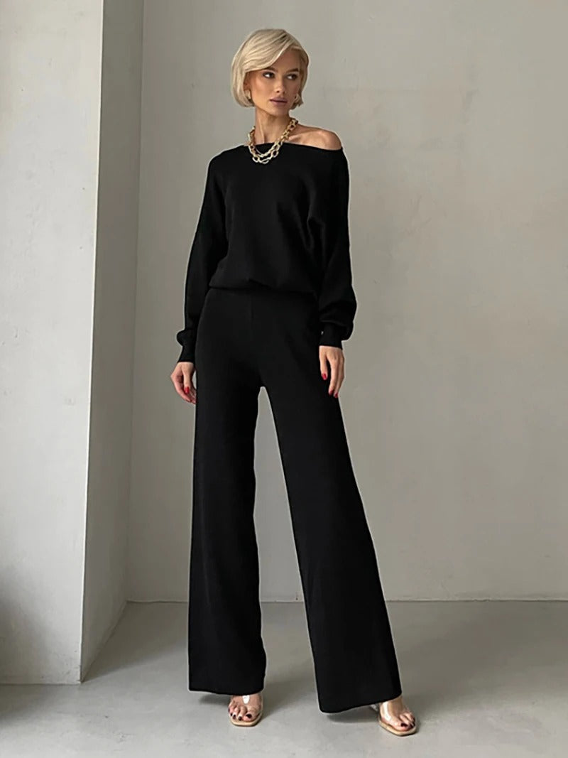 Cora - Elegant Winter Knit Monochrome Set