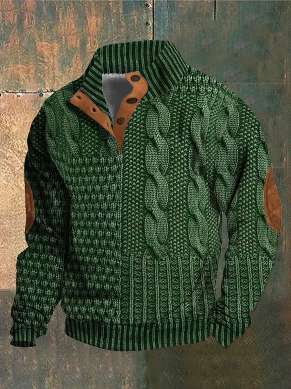 Shaun - Patterned Cozy Knit Sweater For Men