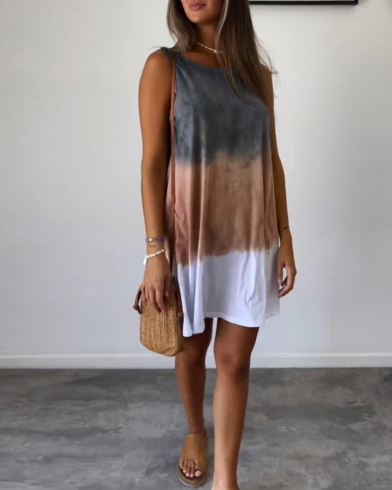 Bethany - Gradient Tie Dye Print Mini Dress