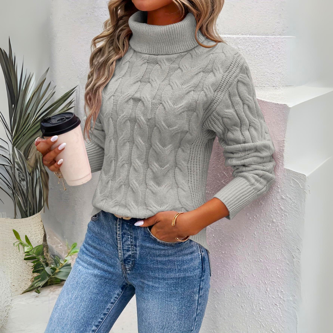 Ellie - Comfortable Cotton Turtleneck