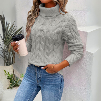 Ellie - Comfortable Cotton Turtleneck