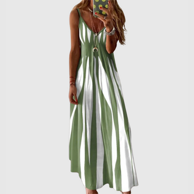 Janelle - Chic Sleeveless Striped Maxi Dress