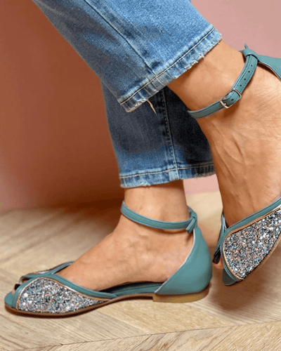 BRIGITTA - Eleganti Sandali Bassi Glitter Perfetti per Ogni Occasione