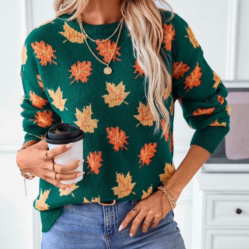 Hallie - Comfortable Leaf Style Sweater