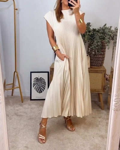 Lisa - Elegant Spliced Pleated Maxi Dress