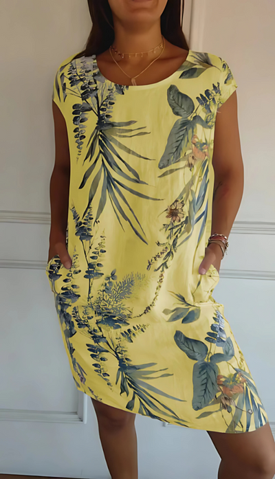 Jordan - Casual Loose-Fit Knee-Length Printed Dress