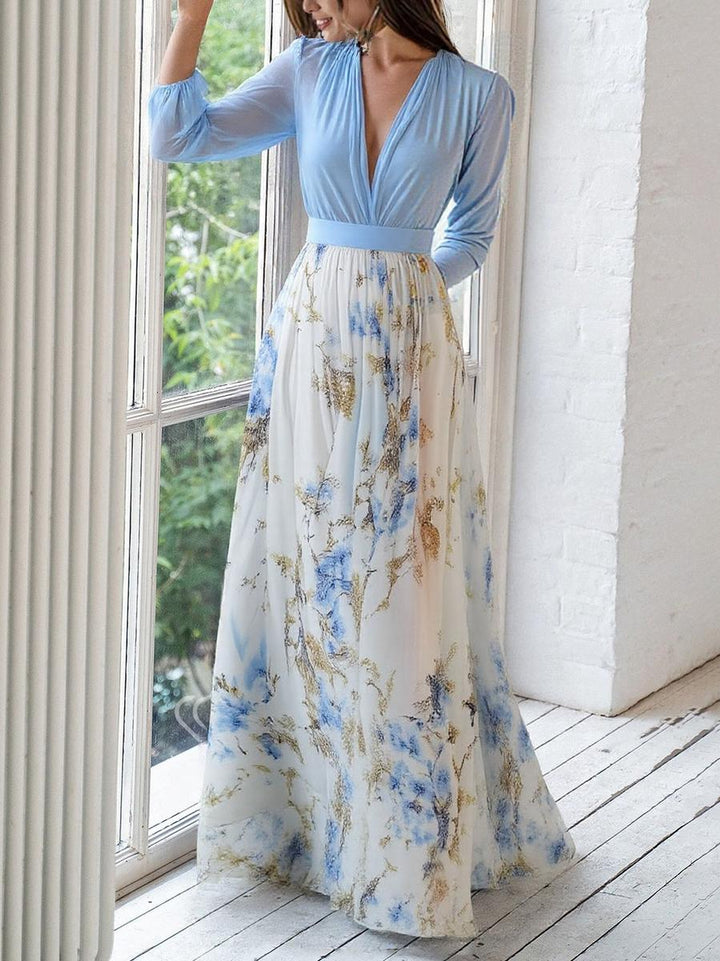 Tess Long Dress with Floral Print