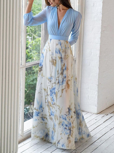 Tess Long Dress with Floral Print