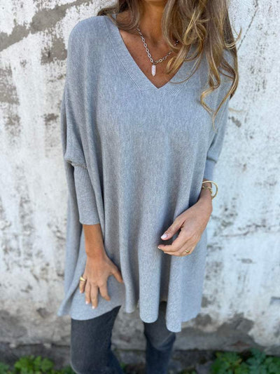 Aurora - Comfortable V-neck Long Sleeve Knitted Sweater