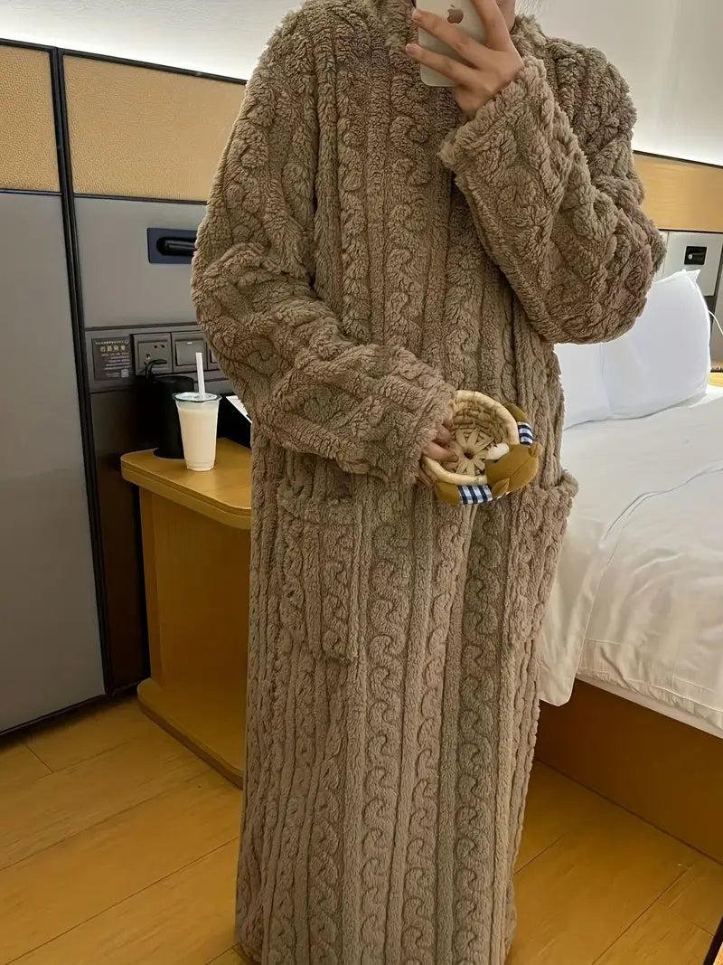Caroline - Jacquard Soft Fleece Winter Dress
