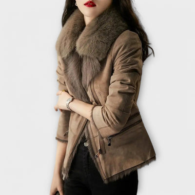 Kaye - Lambskin jacket with fur collar