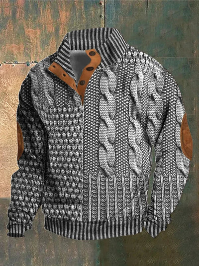Shaun - Patterned Cozy Knit Sweater For Men