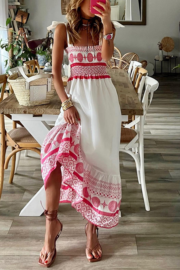 Destiny - Lace-Up Square Collar Sling Dress