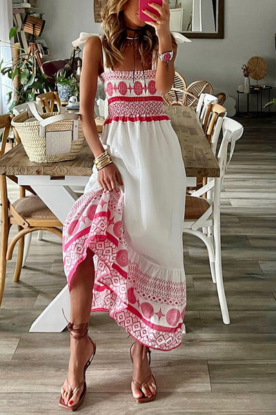 Destiny - Lace-Up Square Collar Sling Dress