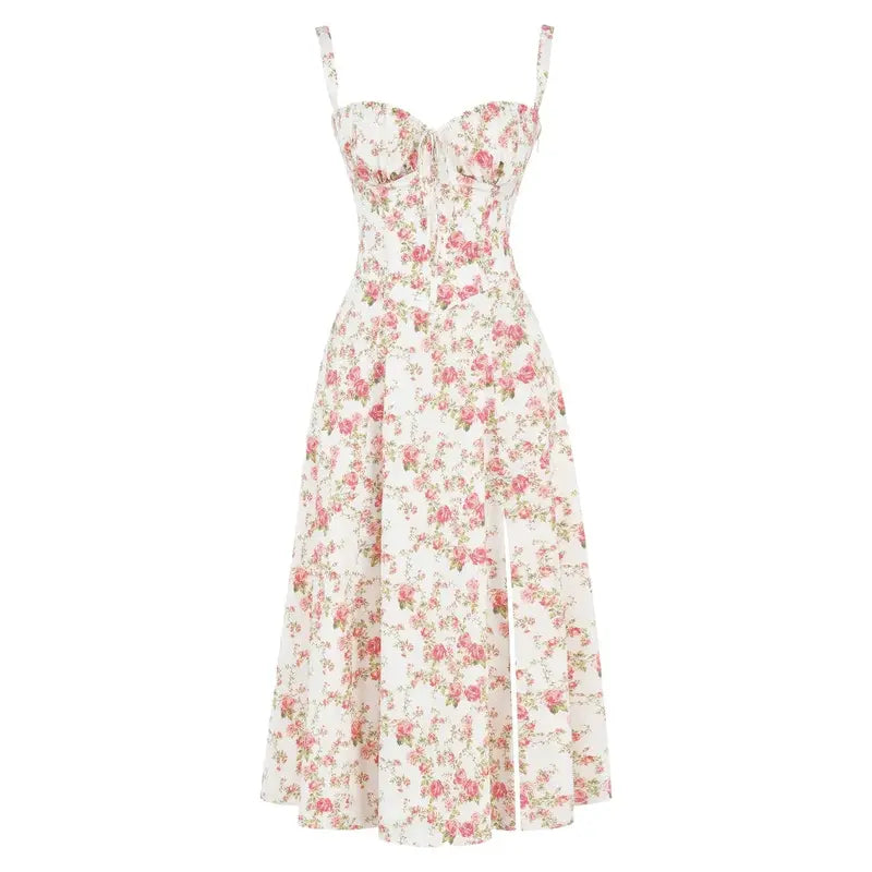 Alicia - Elegant French Style Belted Strap Dress