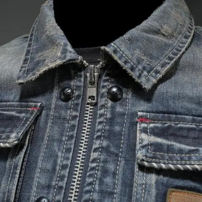 Evan - Washed Denim Jacket For Men
