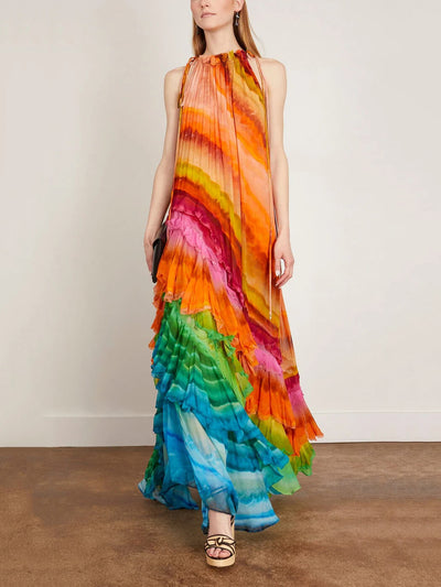 Tuesday - Flowy Ankle-Length Chiffon Dress