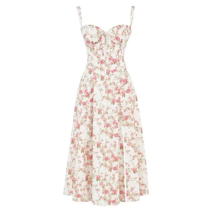 Alicia - Elegant French Style Belted Strap Dress