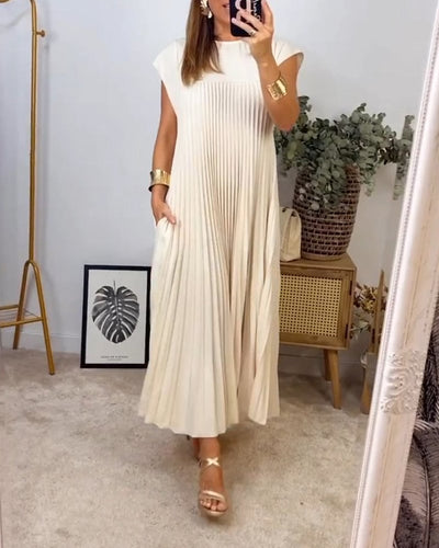 Lisa - Elegant Spliced Pleated Maxi Dress