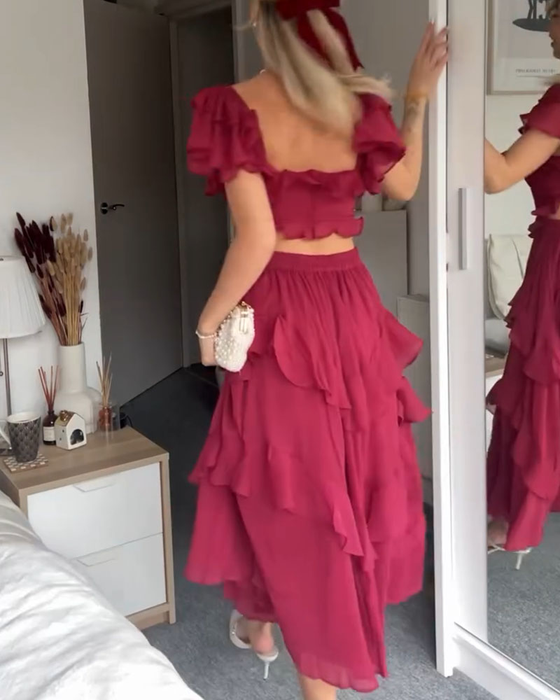 Brittany - Elegant High-Waist Dress with Lace Trim
