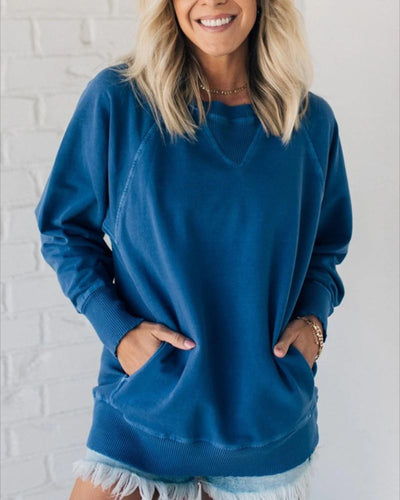 VIOLA - Ribbed sweater with pockets