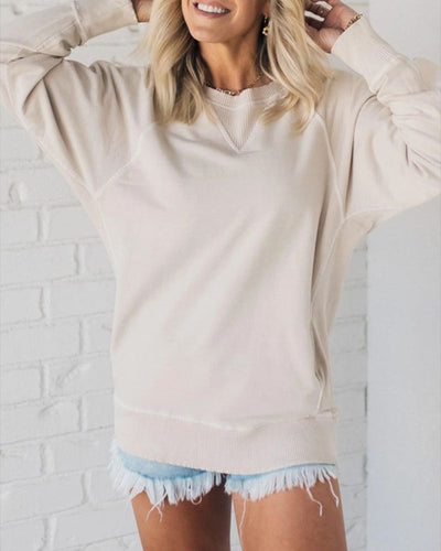 VIOLA - Ribbed sweater with pockets