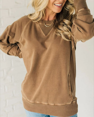 VIOLA - Ribbed sweater with pockets