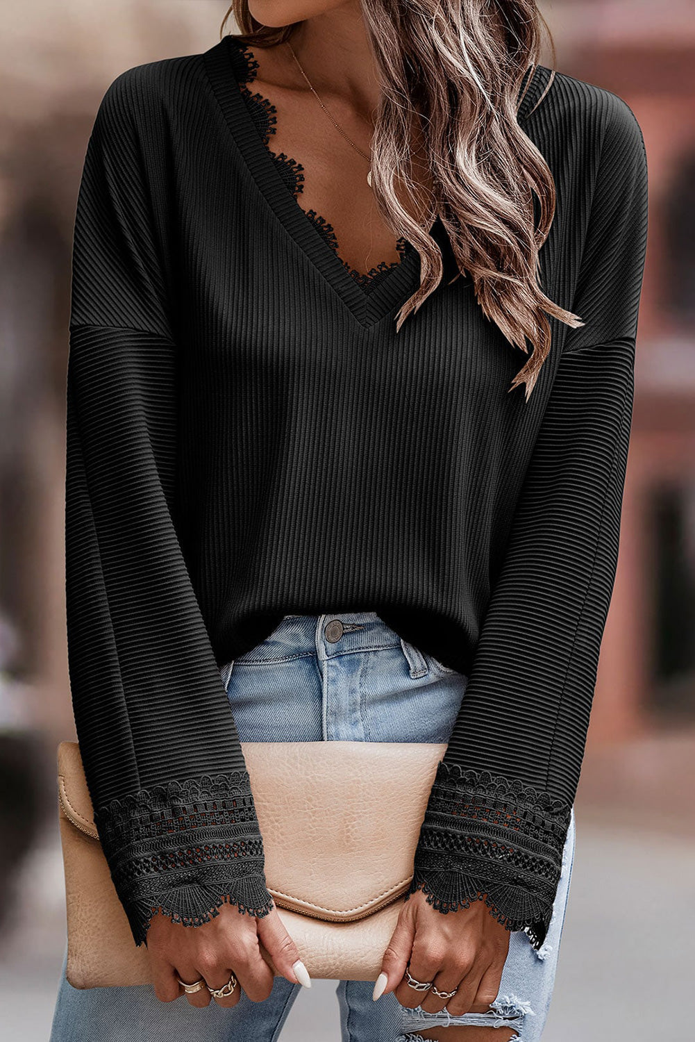 Emery - Stylish V-Neck Long-Sleeved Knitted Sweater