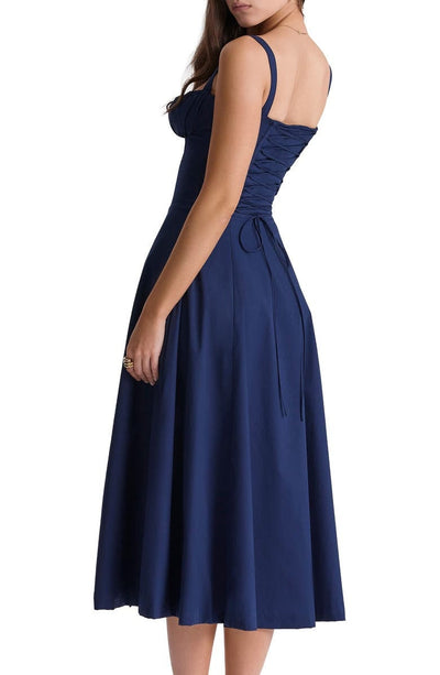 Alicia - Elegant French Style Belted Strap Dress