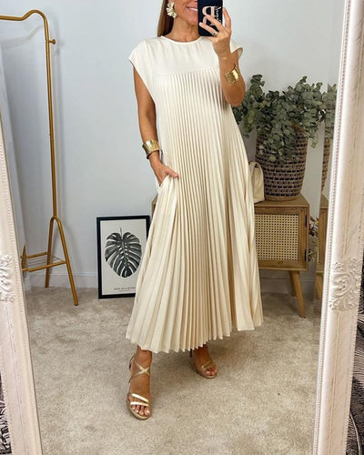 Lisa - Elegant Spliced Pleated Maxi Dress
