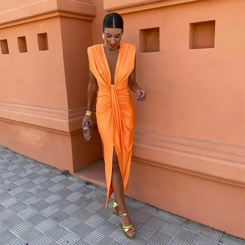 Gabriella - Fiery Drape Dress