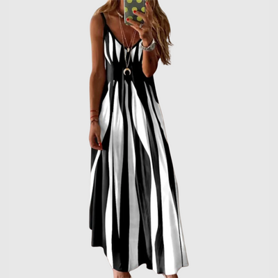 Janelle - Chic Sleeveless Striped Maxi Dress