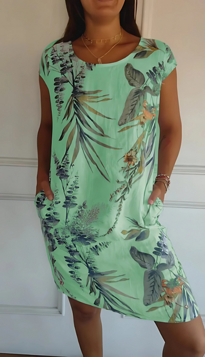 Jordan - Casual Loose-Fit Knee-Length Printed Dress