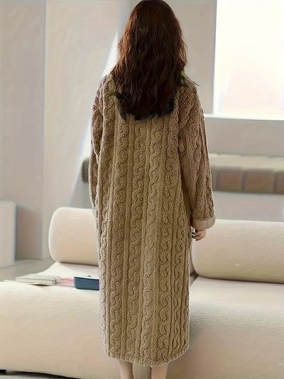 Caroline - Jacquard Soft Fleece Winter Dress