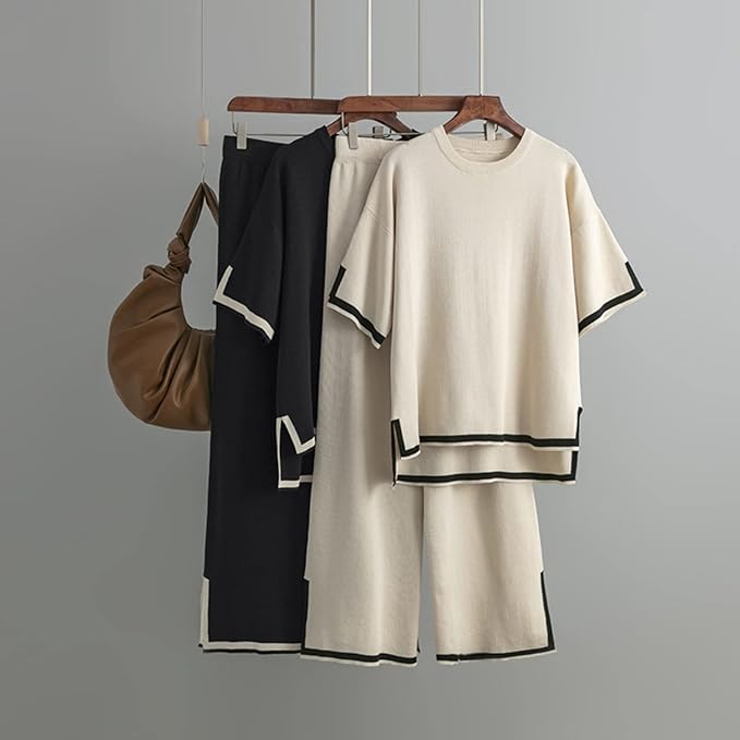 Brianna - Elegant Ice Short Sleeve Co-Ord Set
