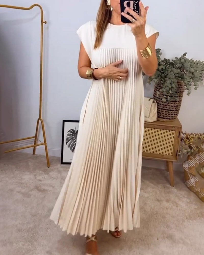 Lisa - Elegant Spliced Pleated Maxi Dress