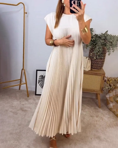 Lisa - Elegant Spliced Pleated Maxi Dress
